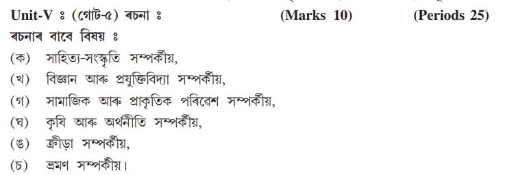 Assam Board Ahsec Class Assamese Syllabus Important Topics And